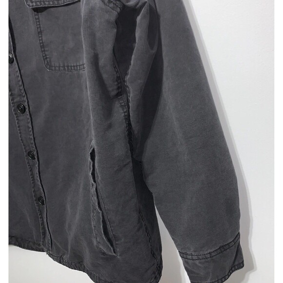 Faherty Jacket Mens XLarge Washed Black Canvas CPO Blanket Lined Shacket Jacket - Picture 5 of 13